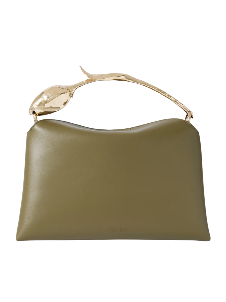 Bloom midi leather shoulder bag