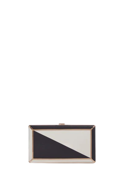 Callas Clutch in Navy & Ivory Nappa Leather