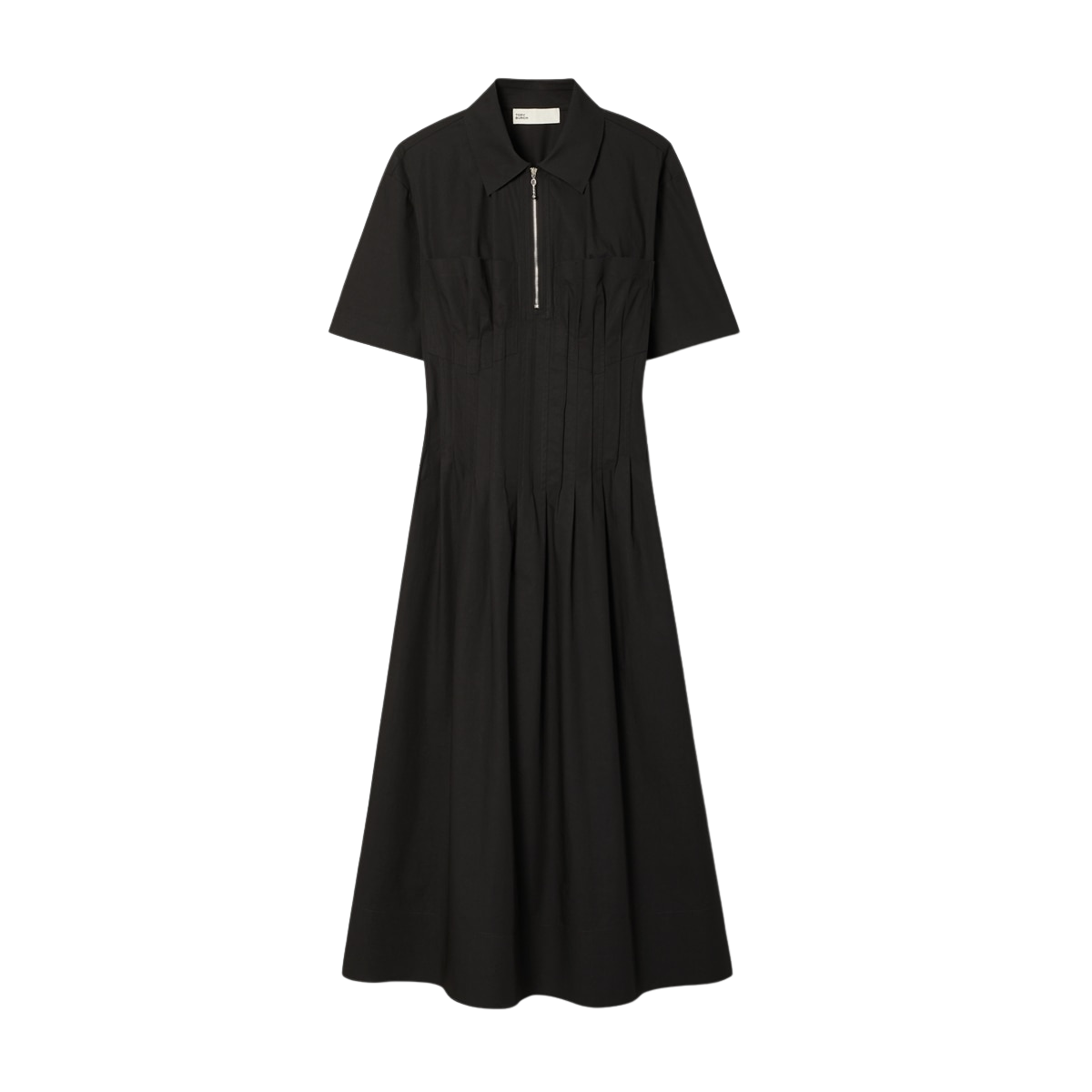 Poplin Pleat-Waist Dress