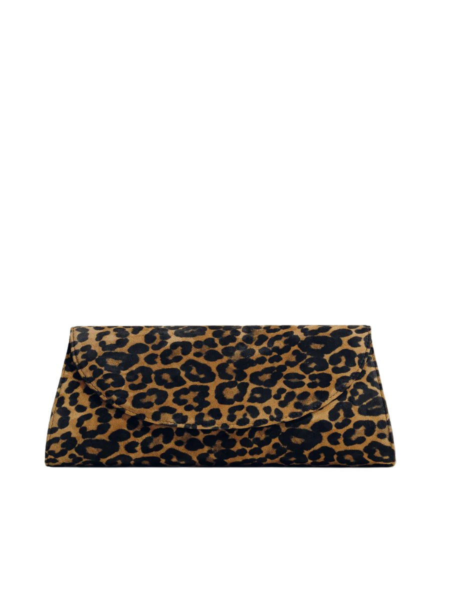 The Opera Clutch in Leopard Suede