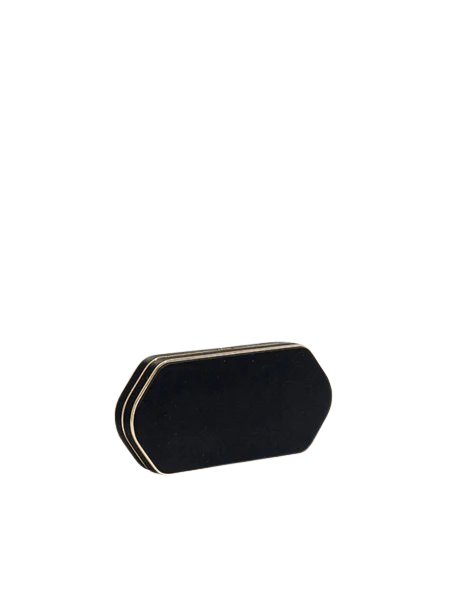 The Elongated Clutch in Black Satin