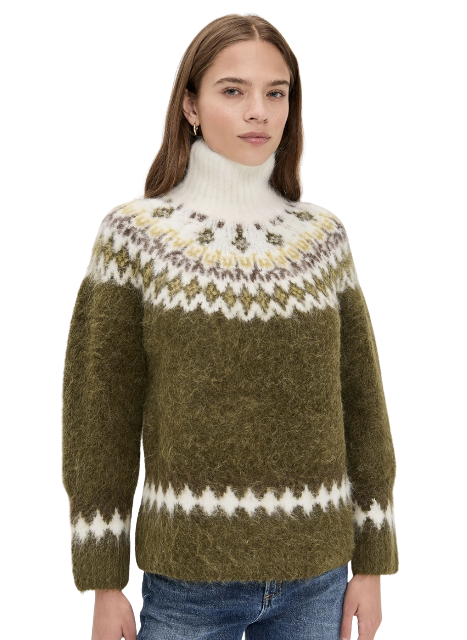 Beth Oversized Alpaca Fair Isle Turtleneck