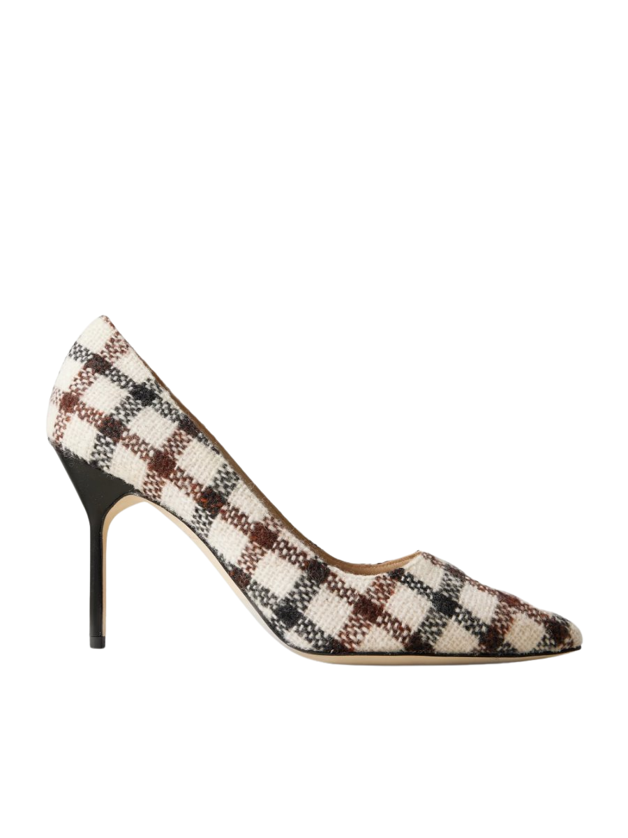 BB 90 checked tweed pumps