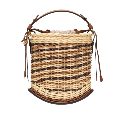 Wicker Pin Bucket Bag