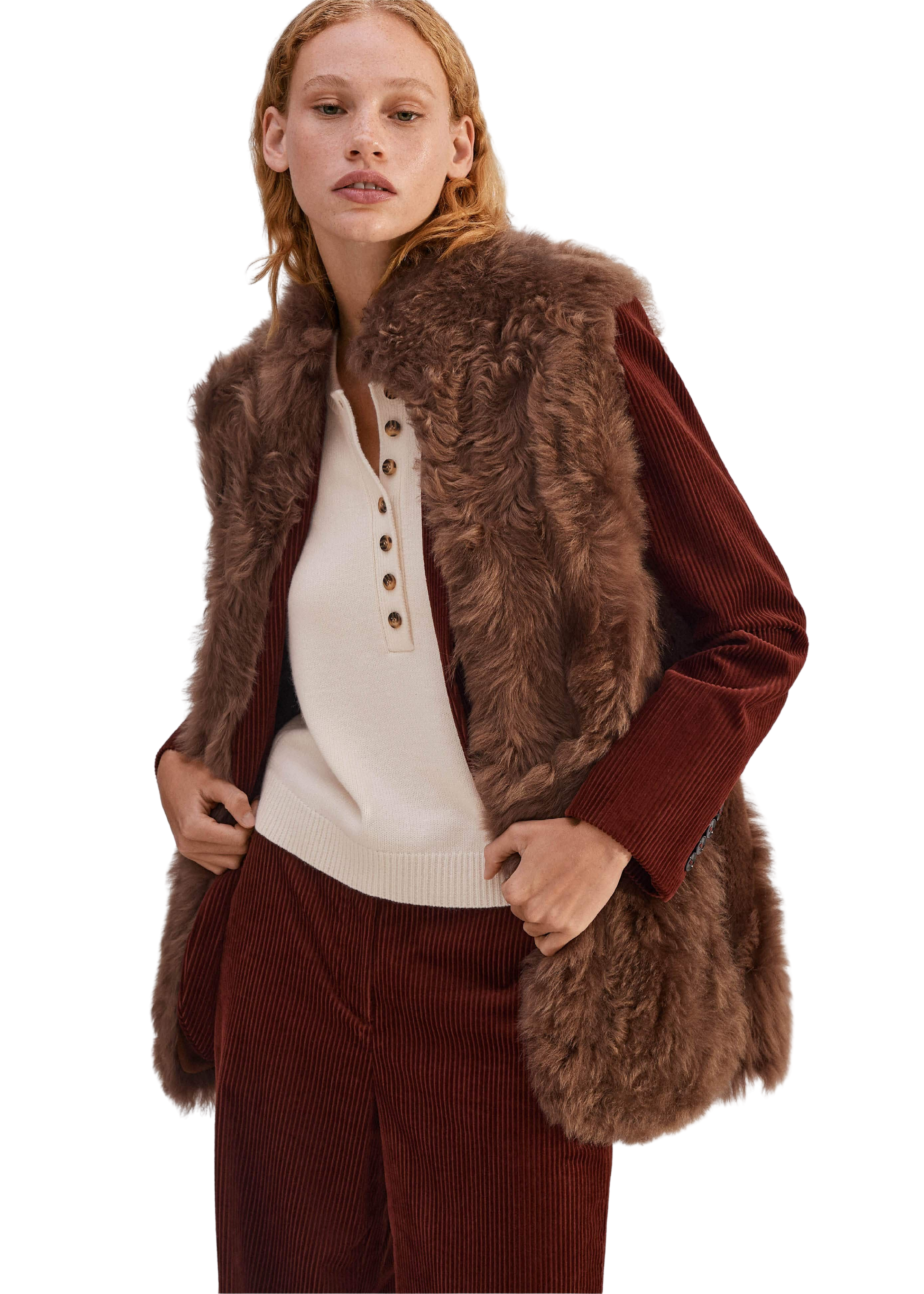 Luxe Toscana Shearling Long Gilet