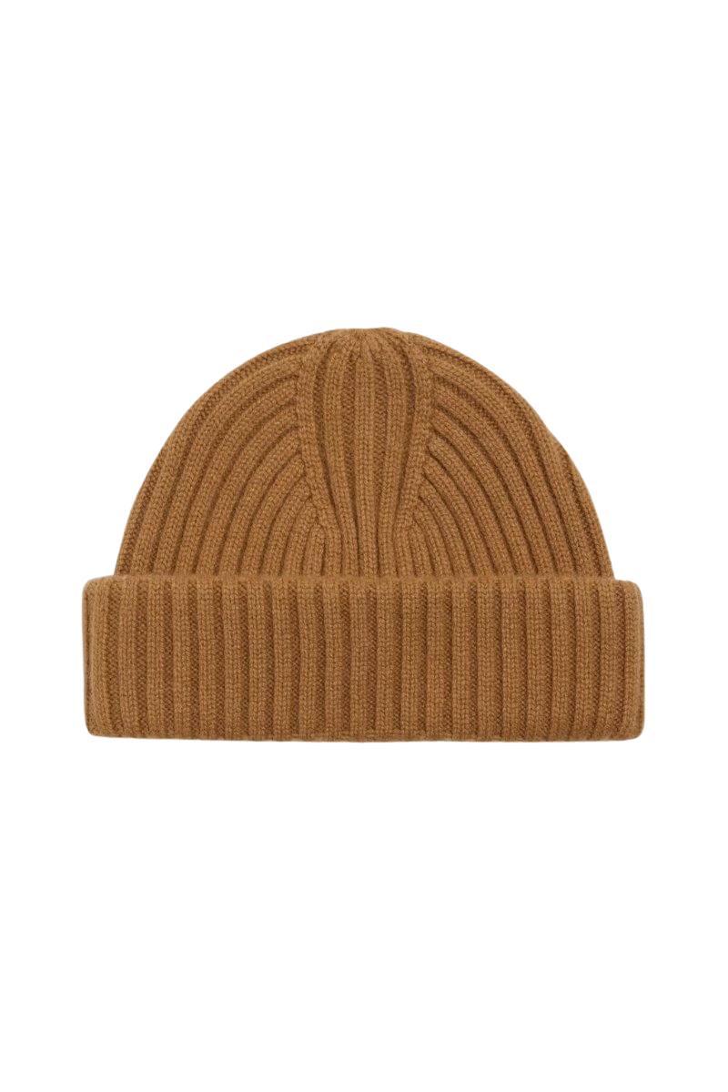 Ribbed cashmere beanie