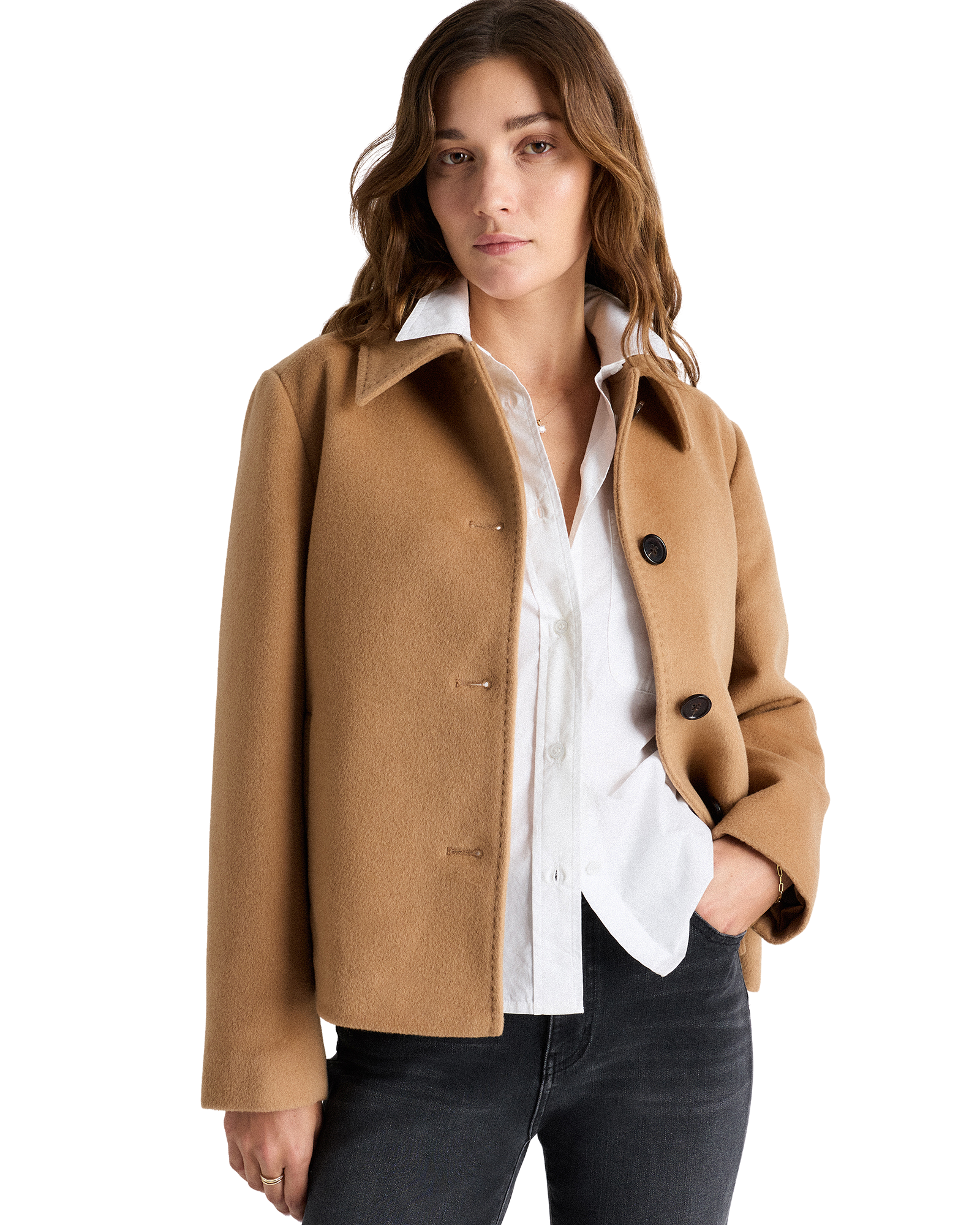Wool Cashmere Short Coat