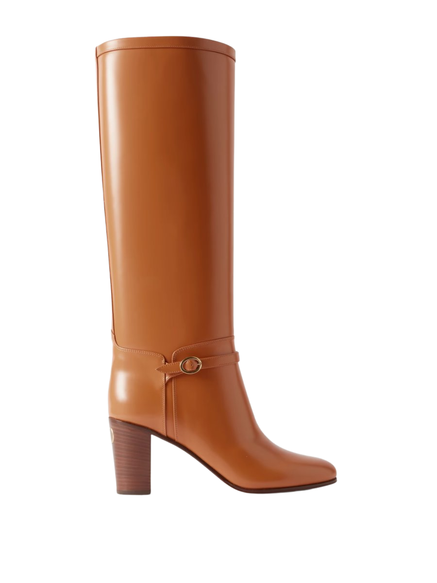 Pattie 75 buckle-embellished leather boots