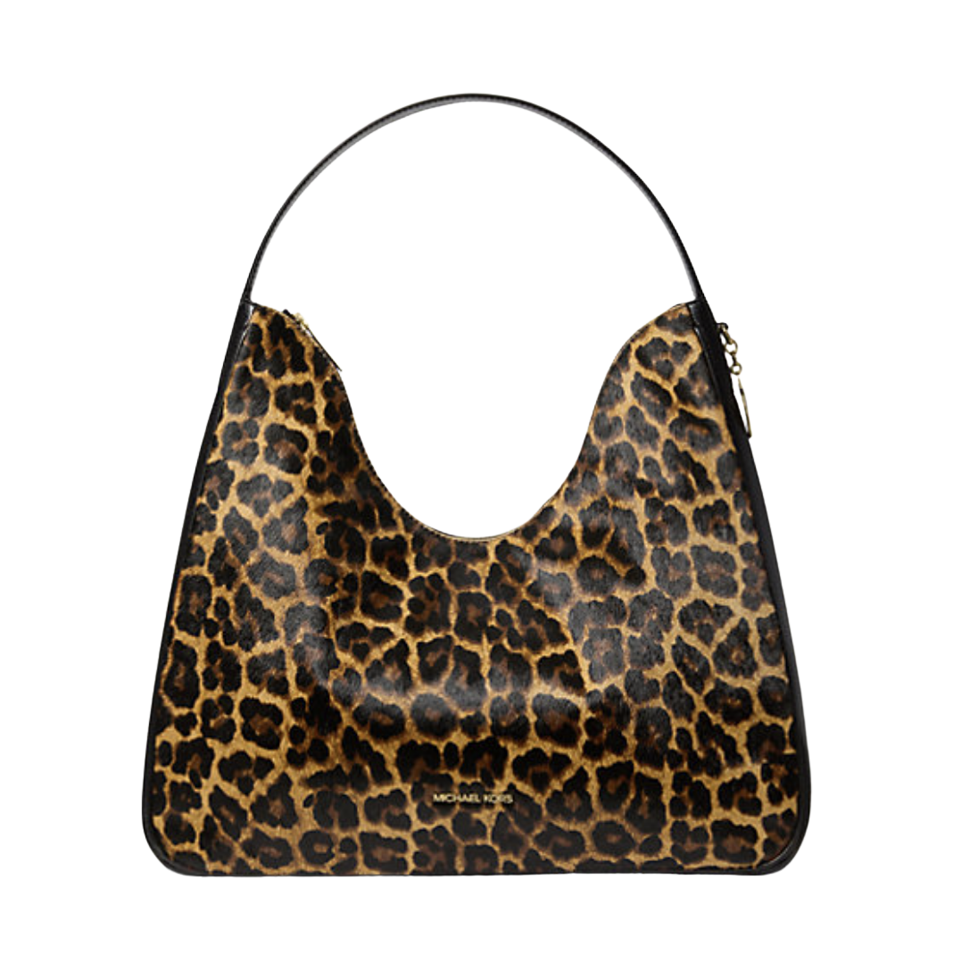 Nayla Medium Leopard Print Calf Hair Shoulder Bag