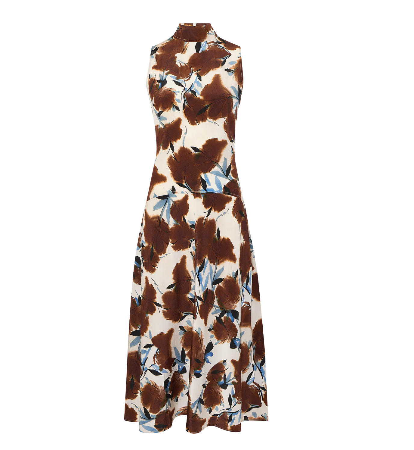 The Martina Mockneck Dress - Printed Washable Silk