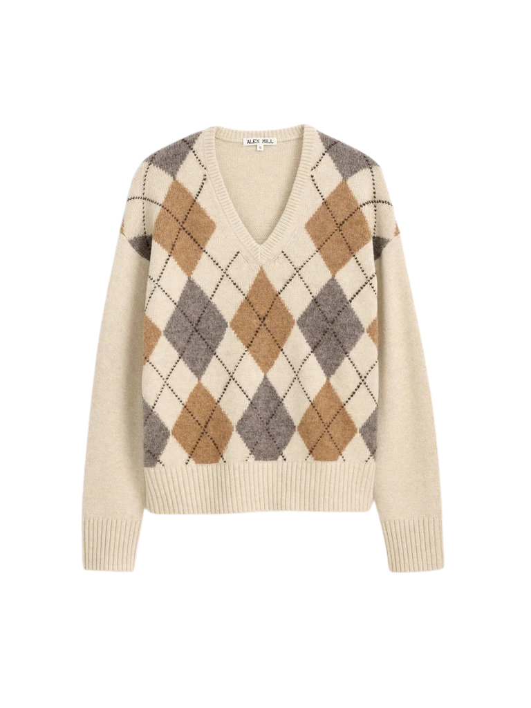 Campbell Argyle V-neck Sweater