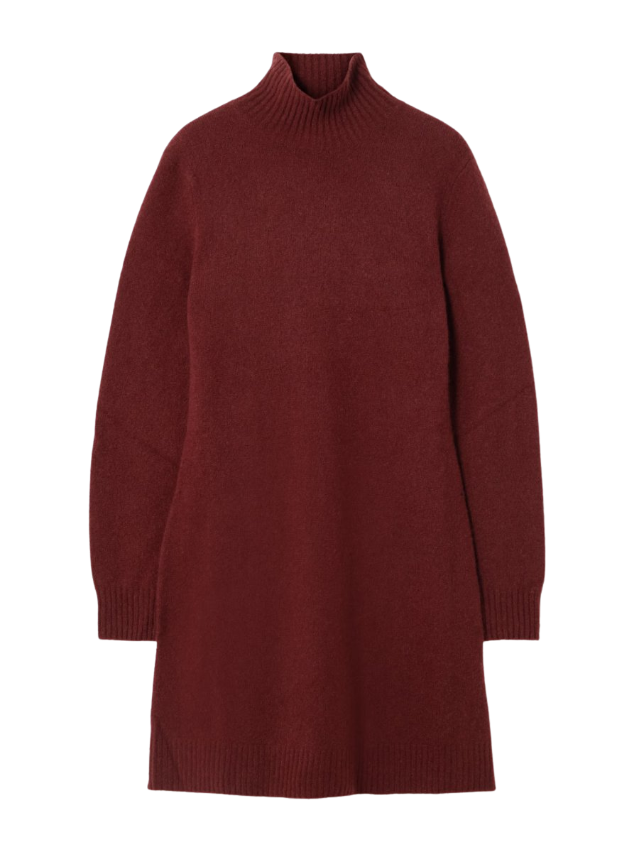 Edison brushed cashmere-blend turtleneck mini dress