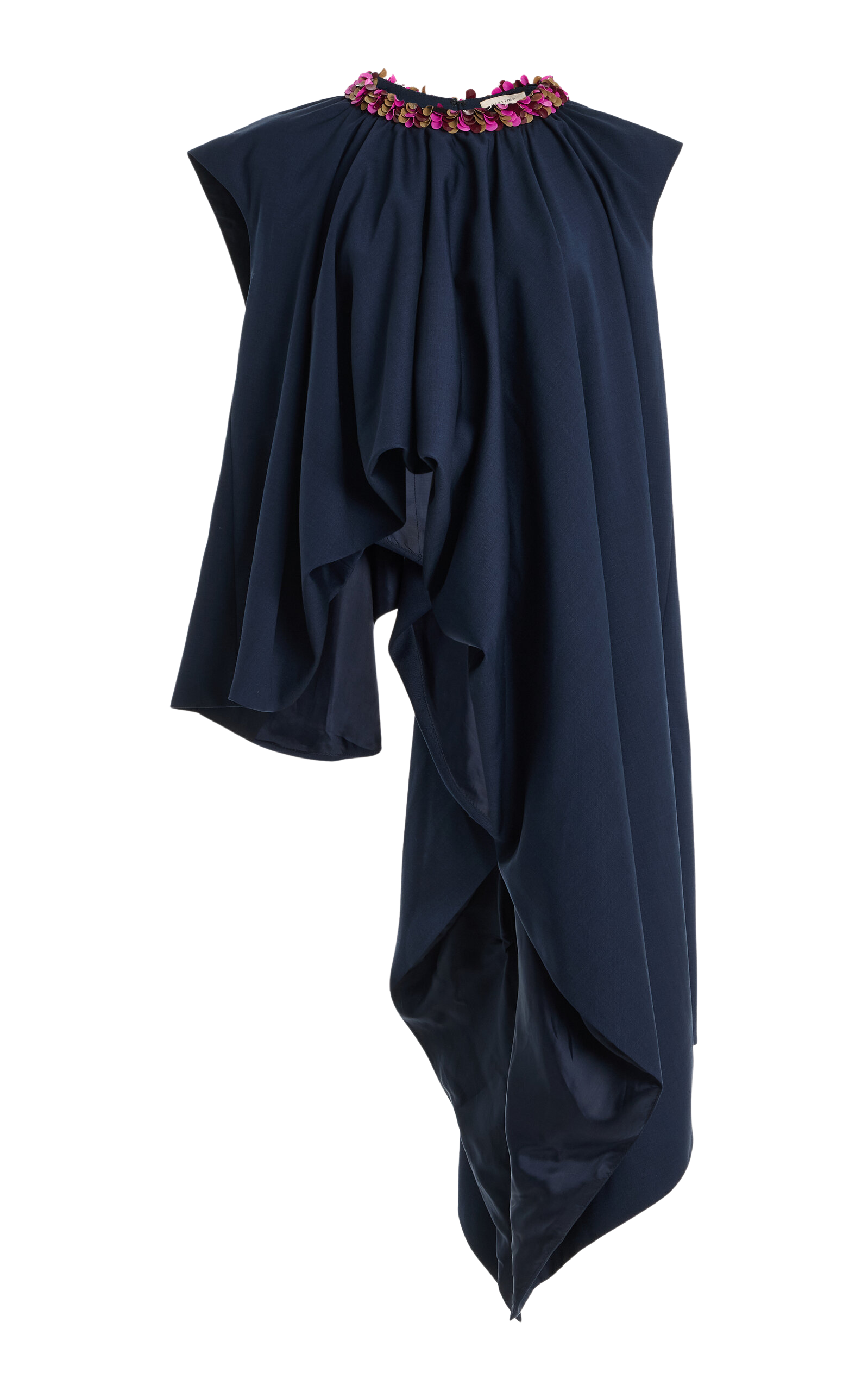 Diotima Parade Asymmetric Embellished Wool Top