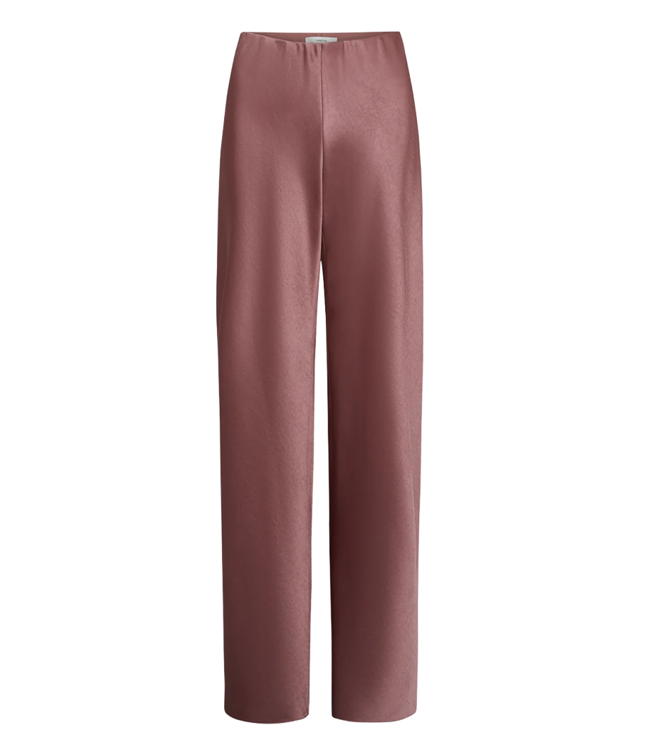 Vince Fluid Bias-Cut Crushed Satin Pants