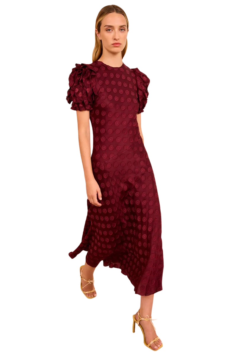 Elvia Ruffle Sleeve Midi Dress