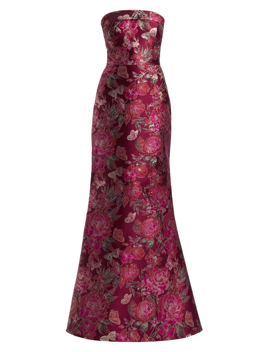 Haven Jacquard Strapless Gown