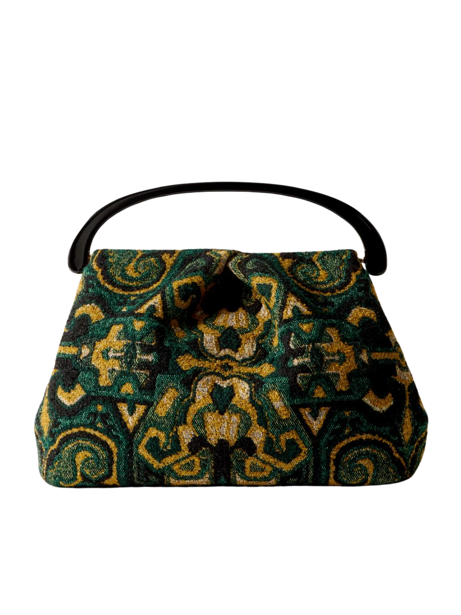 Pleated jacquard tote