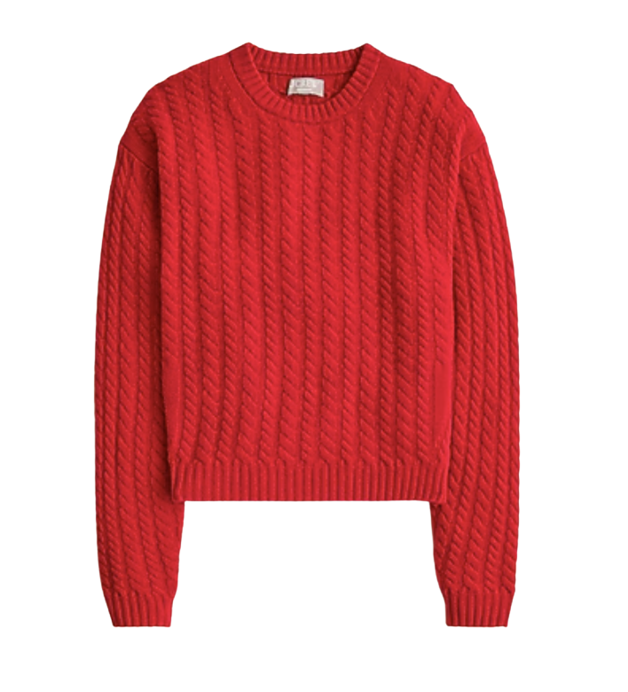 Perfect cashmere cable-knit crewneck sweater