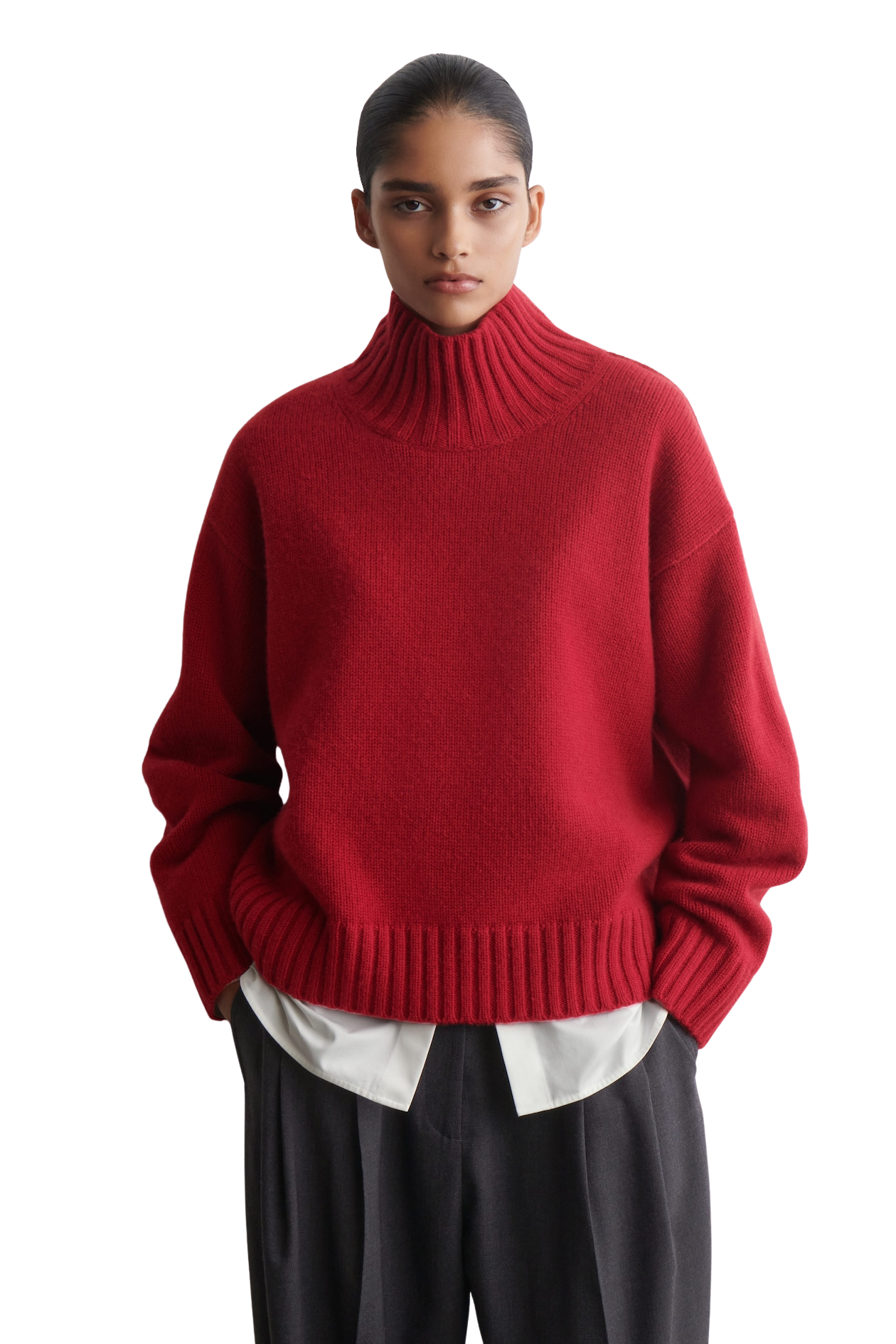 CASHMERE FUNNEL-NECK SWEATER