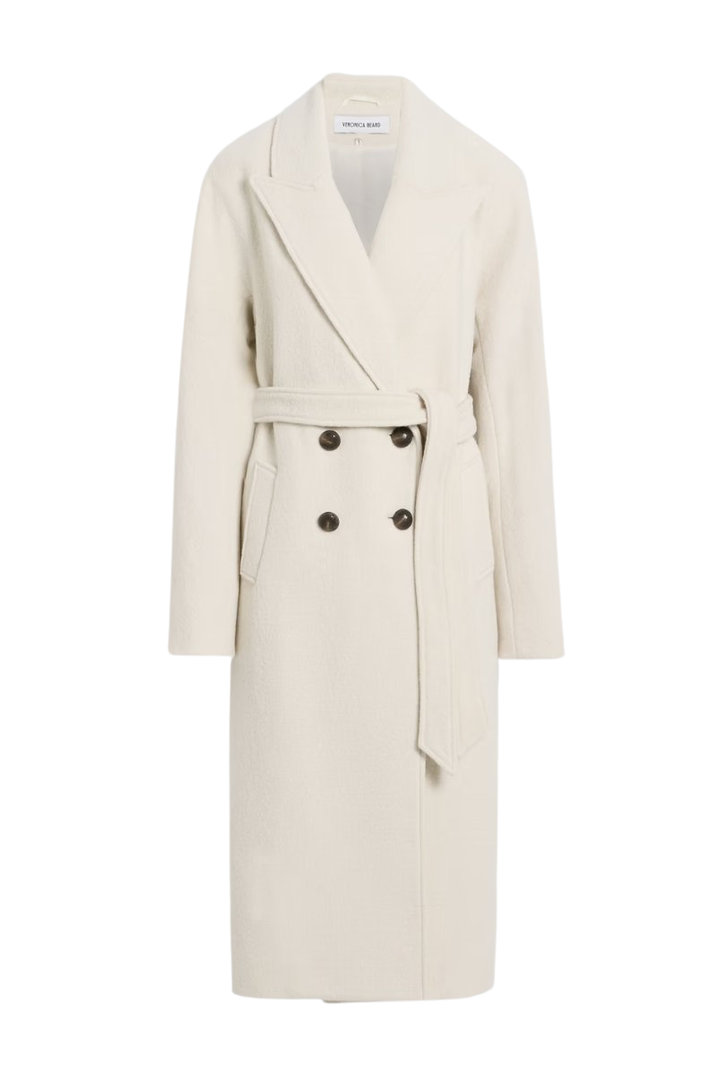 Della Dickey double-breasted wool-felt coat