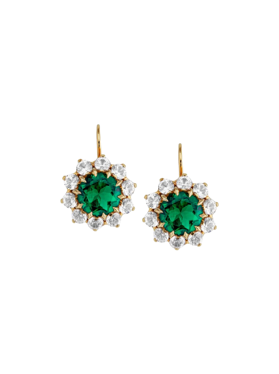 GWEN EARRINGS IN LAB EMERALD