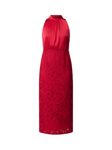 Mixed Media Halter Sheath Dress