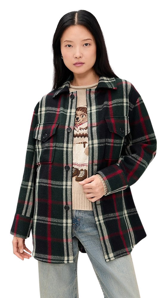 Wool Woven Long Sleeve Collared Sport Shirt