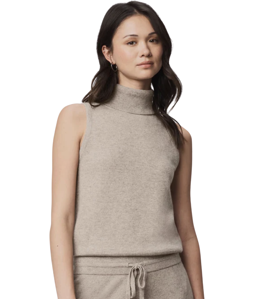 Tori Cashmere Turtleneck Tank