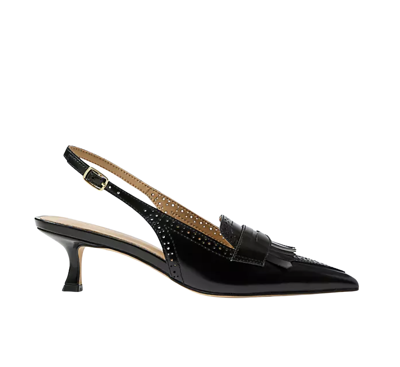 Leather Kiltie Slingback Pump