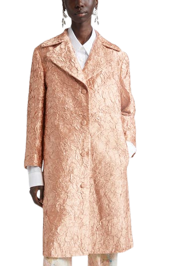 Crinkle Finish Velveteen Coat