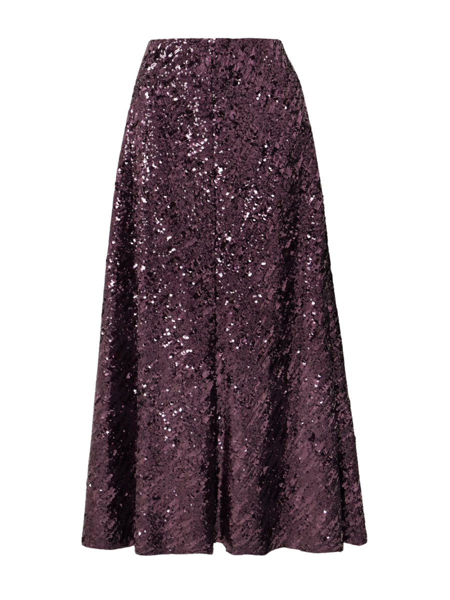 Sequined chiffon maxi skirt