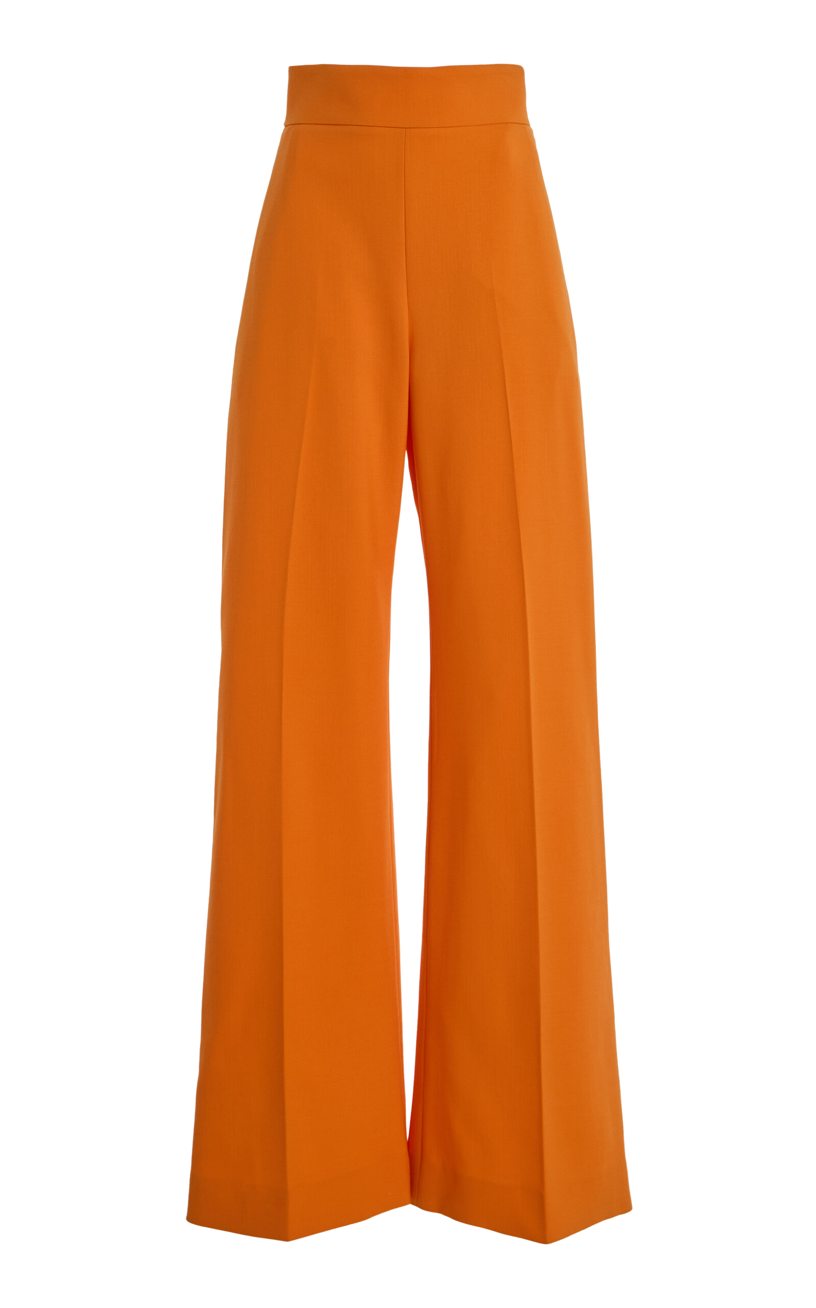 High-Rise Bi-Stretch Wool Wide-Leg Pants