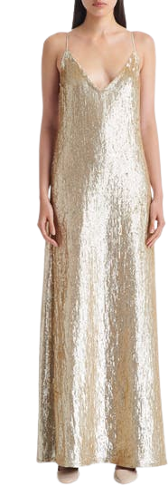 Josephine Sequin Sleeveless Silk Gown