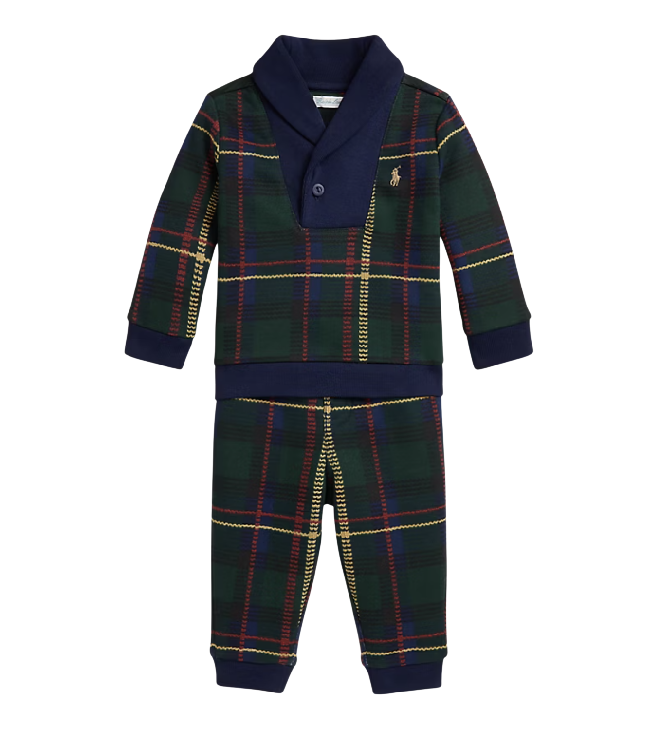 Plaid Fleece Sweatshirt & Pant Set