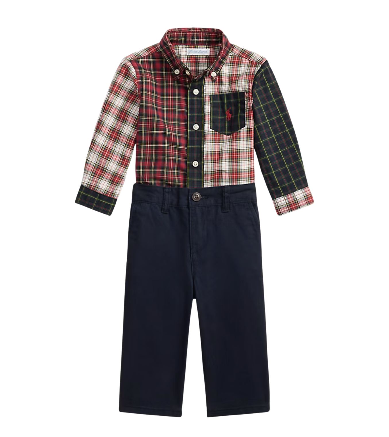 Plaid Fun Shirt & Stretch Chino Pant Set