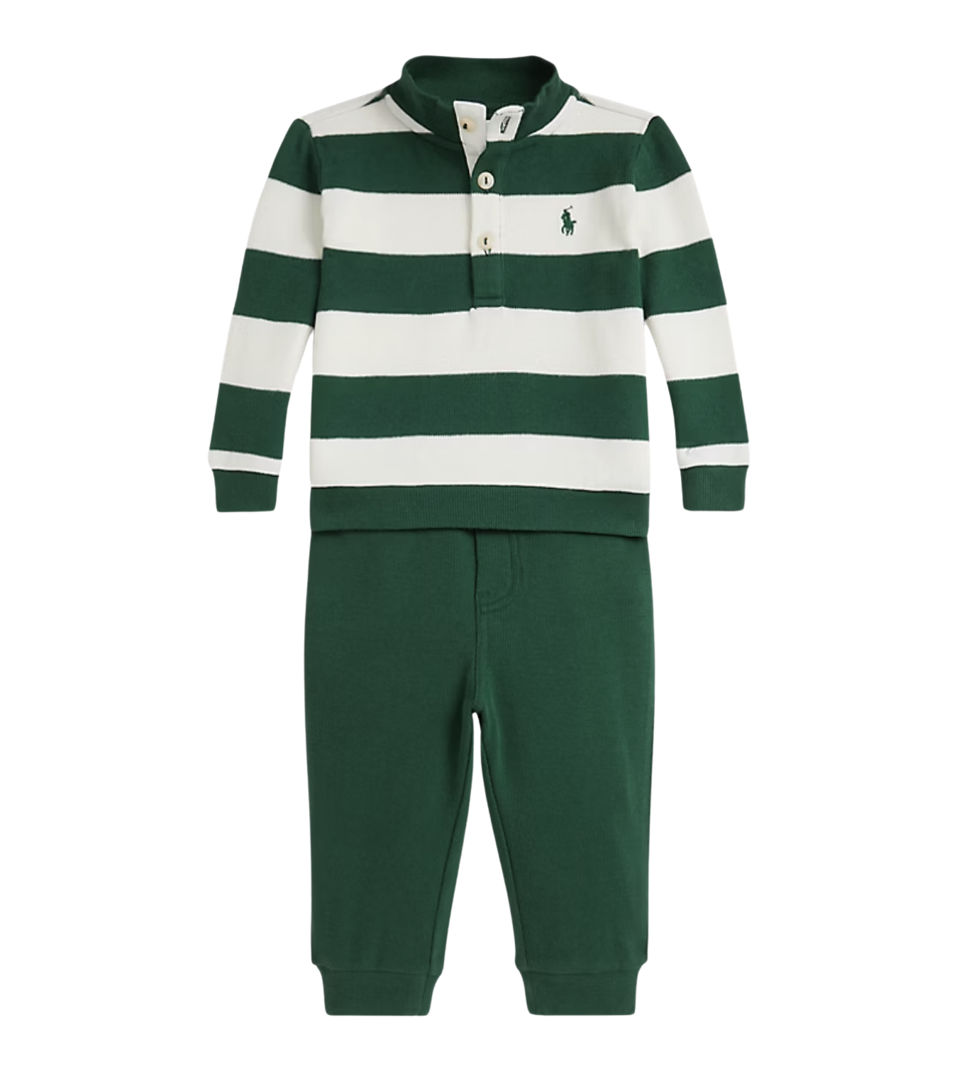 Striped Estate-Rib Pullover & Pant Set