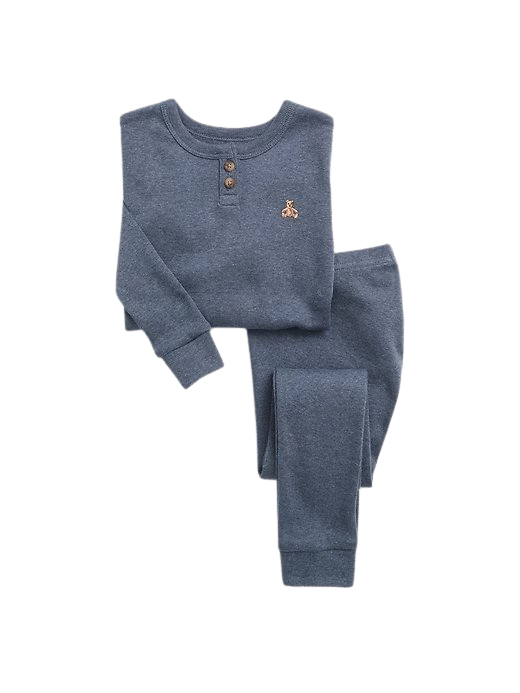 Baby & Toddler Organic Cotton Heather Henley PJ Set