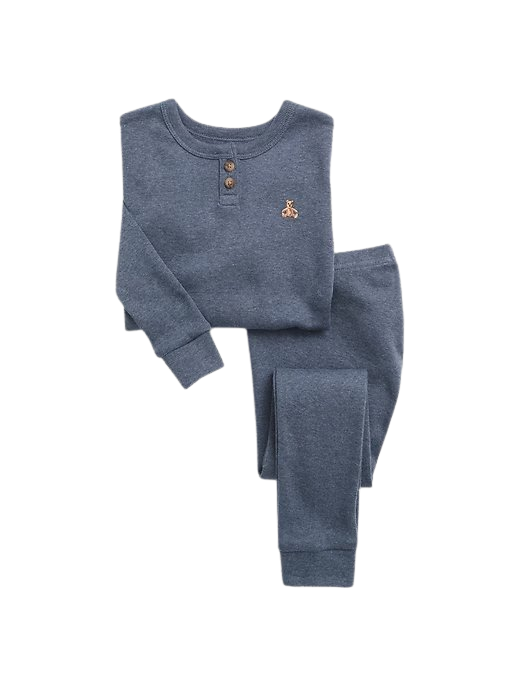 Baby & Toddler Organic Cotton Heather Henley PJ Set