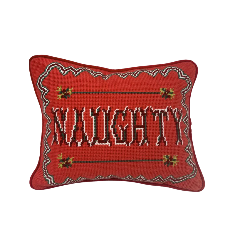 Naughty Needlepoint Pillow