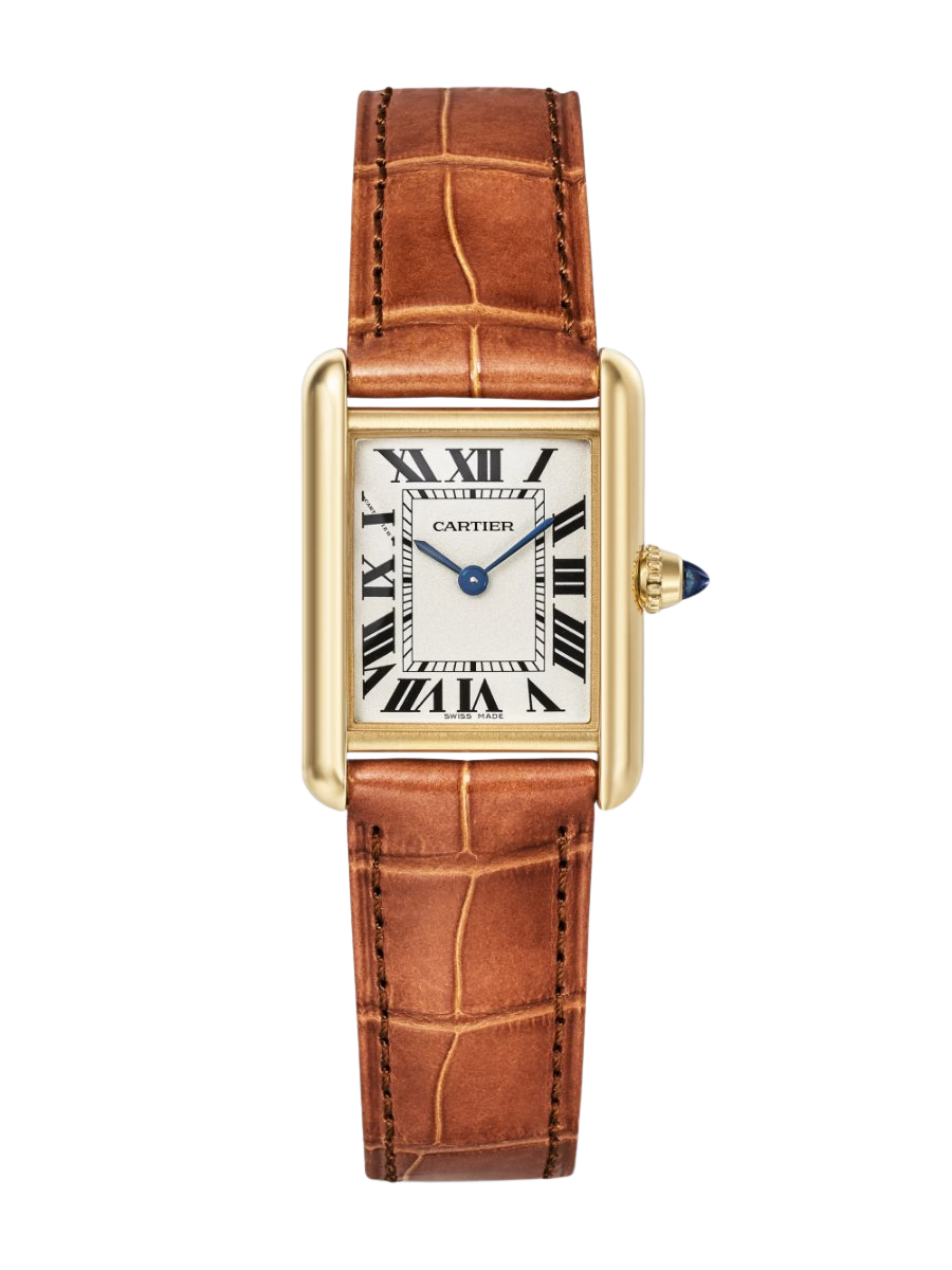 Tank Louis Cartier 22mm small 18-karat gold and alligator watch