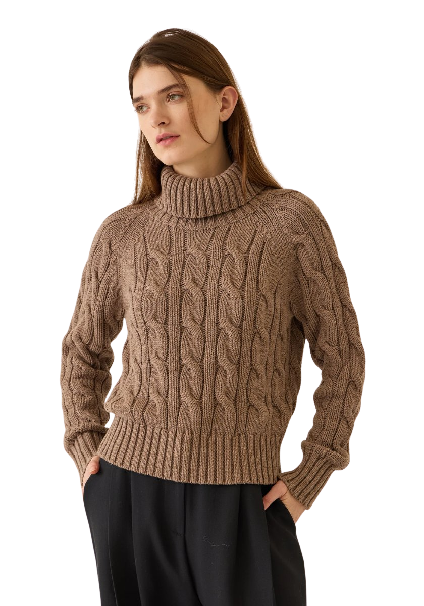 Elsie Cotton Cashmere Turtleneck Sweater