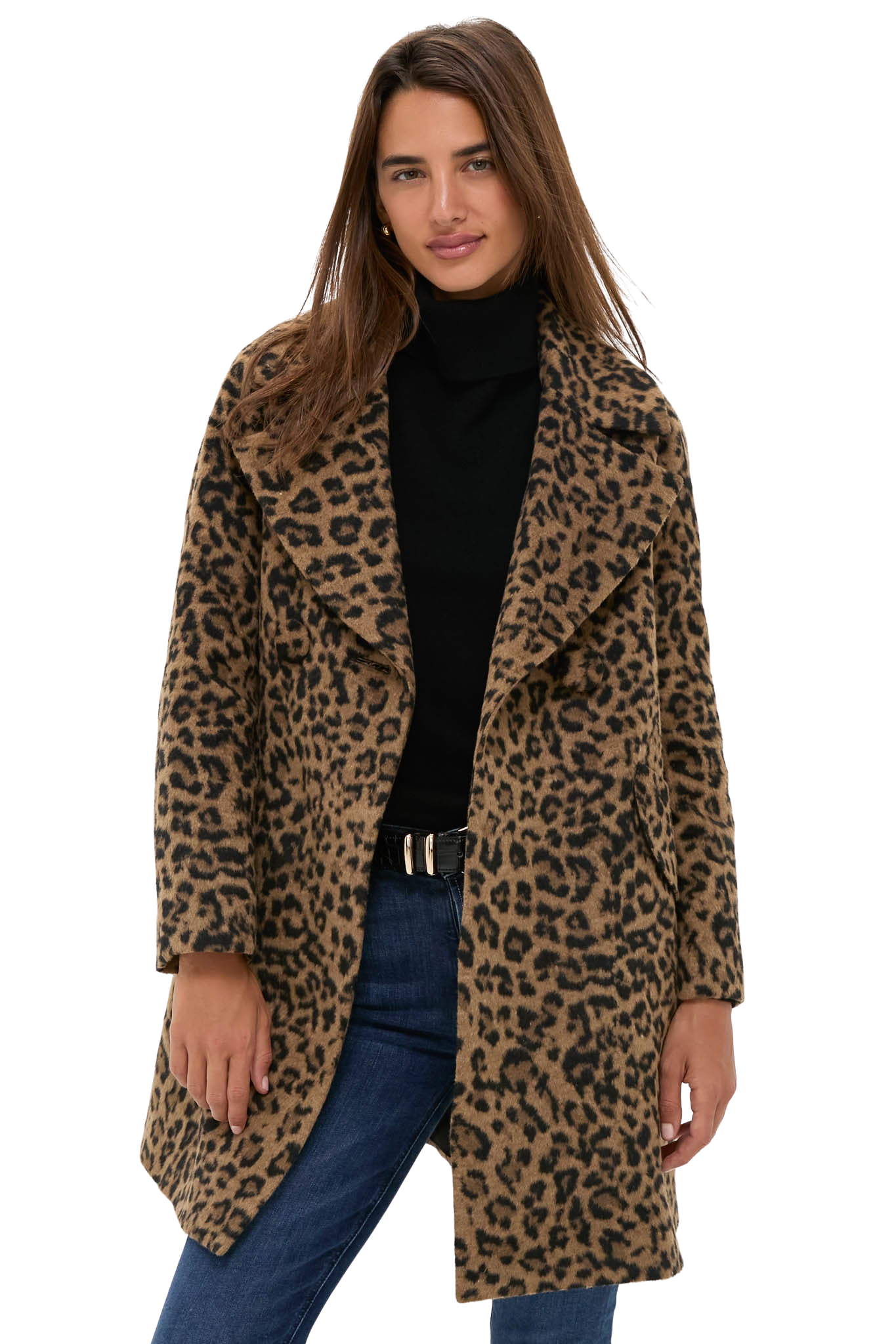 Leopard Brushed Wool Harley Peacoat