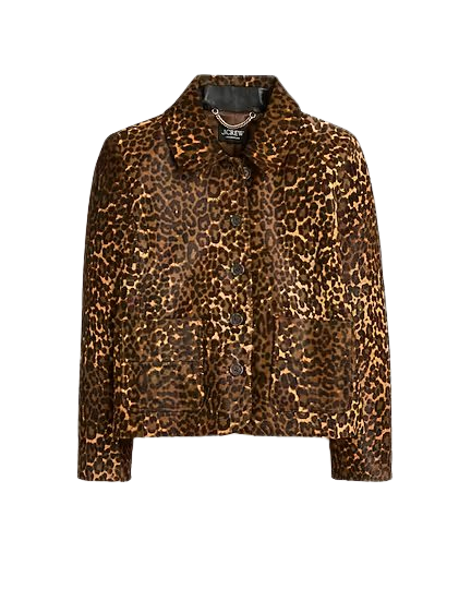 Collection lady jacket in leopard-print calf hair