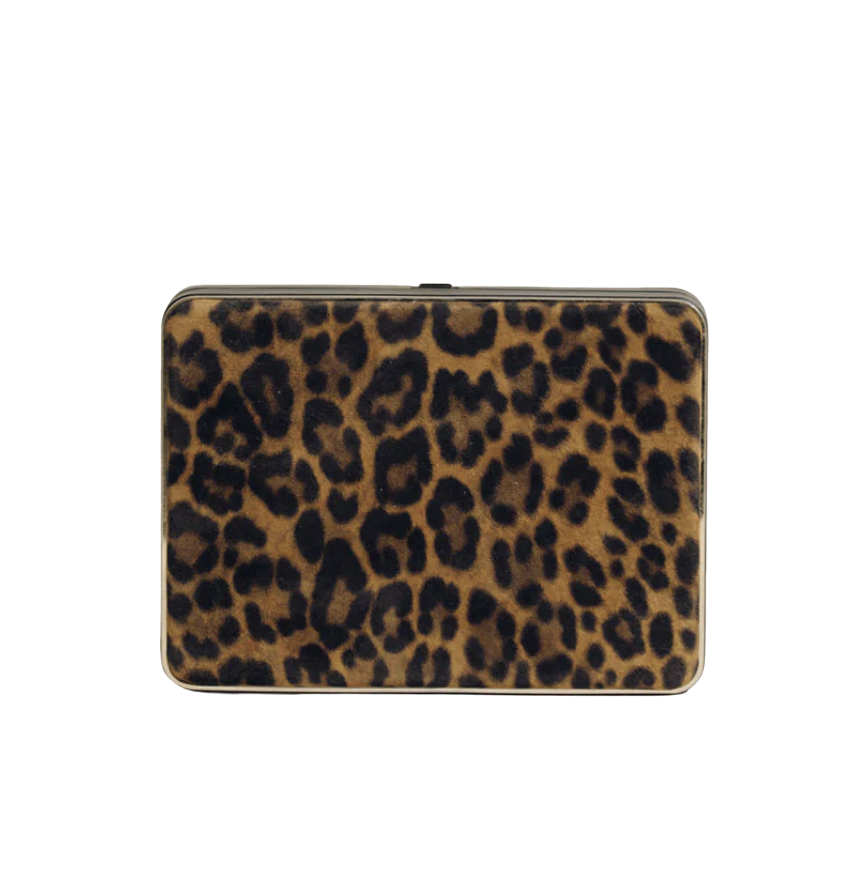 The Square Compact in Suede Leopard