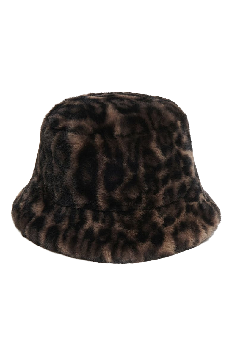 Amara Leopard Pluche ™ Faux Fur Bucket Hat