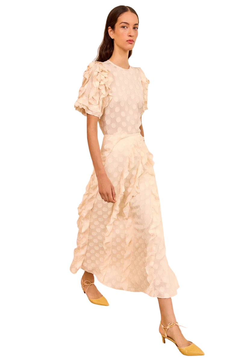 Poppy Cascading Ruffle Midi Skirt