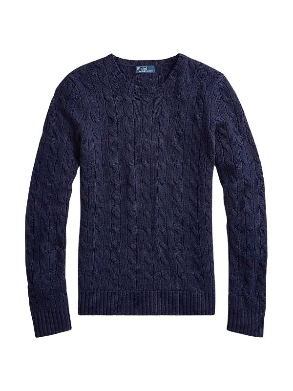 Cashmere Cable-Knit Crewneck Sweater