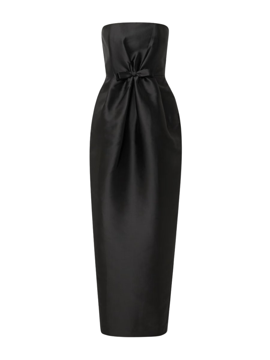 Lenette strapless bow-detailed taffeta gown