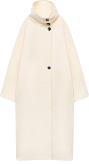 Stand Collar Wool Blend Coat