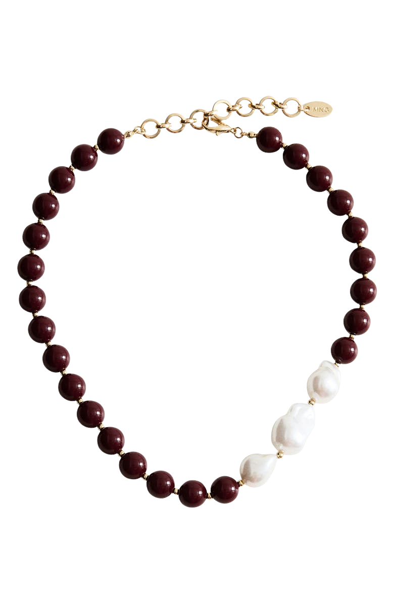 Bead & Faux Pearl Necklace